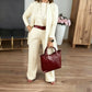 🍂Elegantes 3-teiliges Set aus Longline-Cardigan, Top und Hose