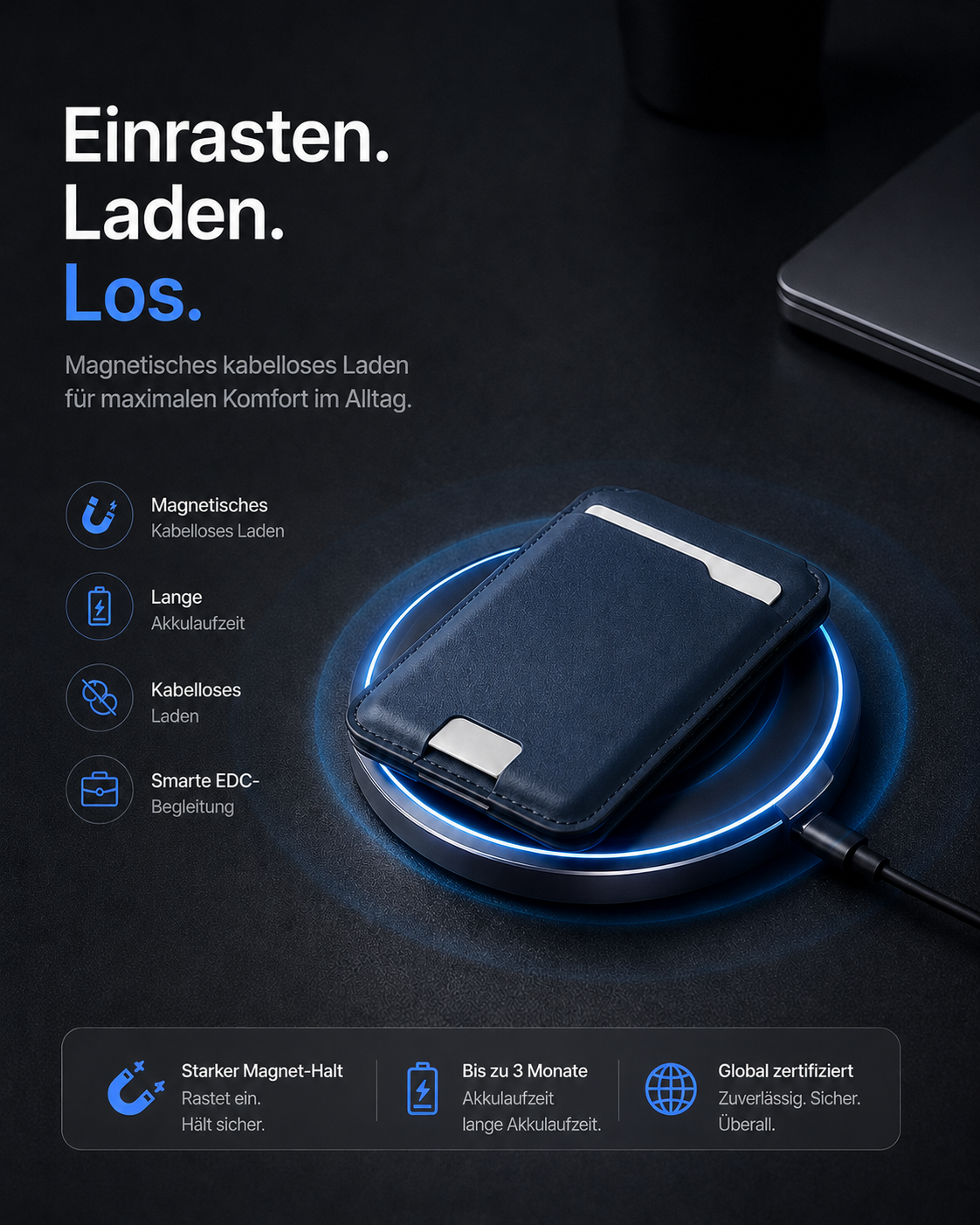 🌞Frühlingserwachen: 50% Rabatt!🔥Smartes MagSafe Portemonnaie aus echtem Nappaleder – mit Apple Find My™ & Google Find Hub™, RFID-Schutz und kabellosem Laden