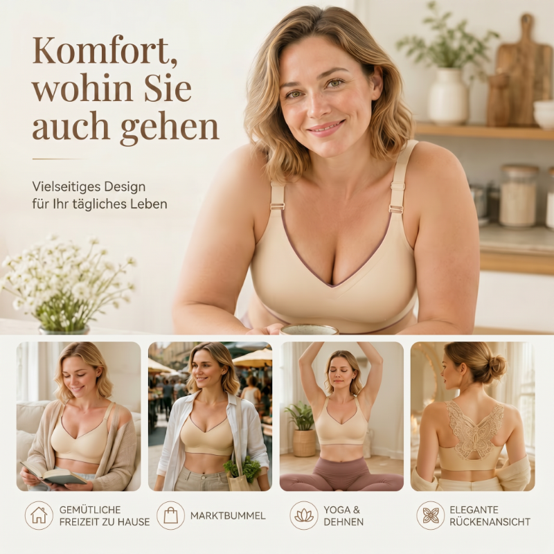 🎁Angebot: 50 % Rabatt⏳BH ohne Bügel mit Schmetterlingsstickerei