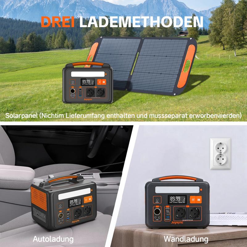 Tragbare Powerstation Explorer PB20,  640Wh 600W Notfall‑Batterie mit LiFePO4‑Lithium‑Akku, Solar‑Generator für Outdoor, Camping, Reisen und Jagd, Notstrom bei Stromausfall zu Hause oder durch Winterstürme