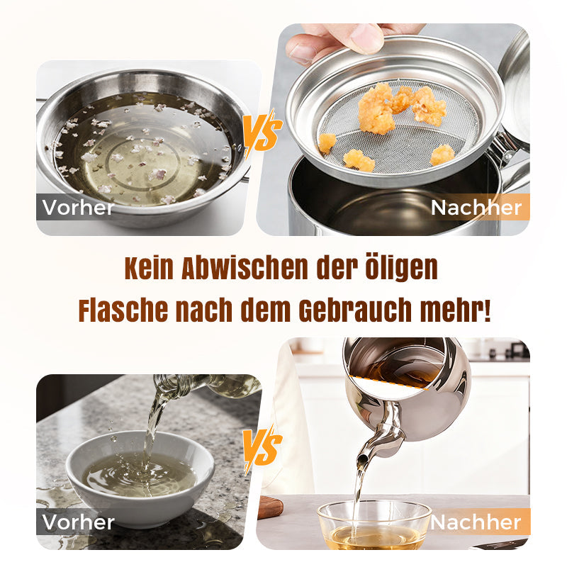 🔥🍳 BEGRENZTE STÜCKZAHL – 50% RABATT! SOLANGE DER VORRAT REICHT! Edelstahl-Ölfiltertopf – Fettfreies Frittieren, sauber & wiederverwendbar – Perfekt für Küche & Camping ✨