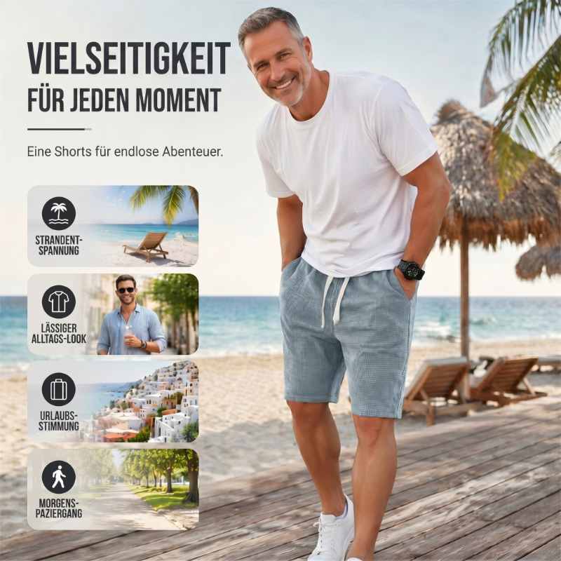 🩳 50% RABATT! 🌿 Atmungsaktive Waffel-Herren-Freizeitshorts – Leicht, elastischer Bund & lässiger Schnitt – Ideal für warme Tage, Freizeit oder einen entspannten Look – bequem & vielseitig ☀️✨