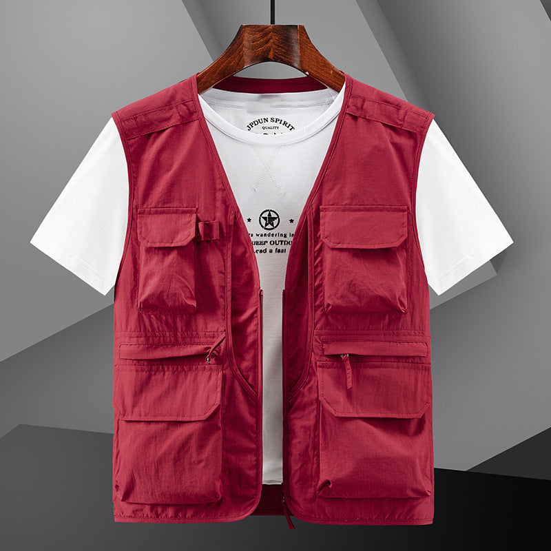 🔥Leichte, atmungsaktive Herren Outdoor Weste mit mehreren Taschen💪