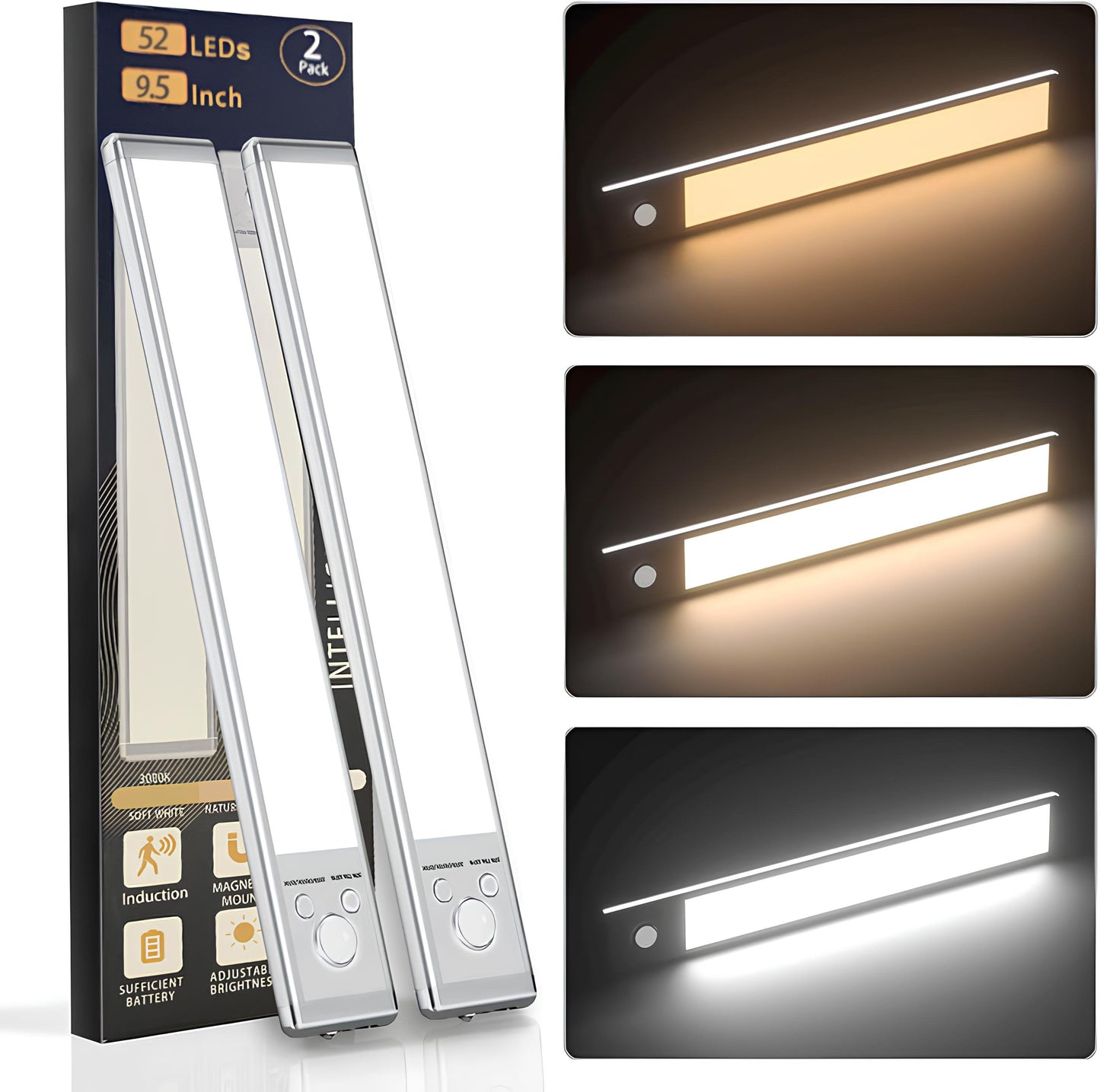 🏆 Het rea - 49% RABATT 🔥3-färgad belysning Stansfri smart sensor magnetisk uppladdningsbar LED-lampa