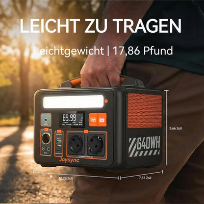Tragbare Powerstation Explorer PB20,  640Wh 600W Notfall‑Batterie mit LiFePO4‑Lithium‑Akku, Solar‑Generator für Outdoor, Camping, Reisen und Jagd, Notstrom bei Stromausfall zu Hause oder durch Winterstürme