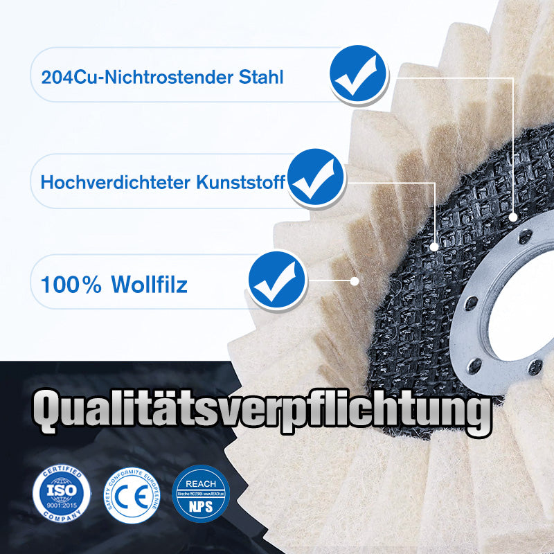 🎁 Befristetes Angebot: 50% Rabatt 🎄✨Wollfilz-Lamellenpolierscheibe