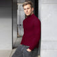 ⛳⛳Die Wahl des Erfolgs👔👔Slim Fit Langarm-T-Shirt für Herren mit Stehkragen