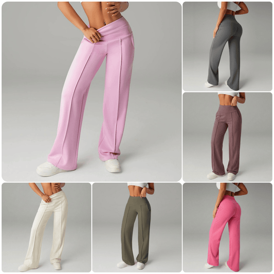🎉 Neujahrsgeschenk – 50% RABATT!👖 Damen-Hochtaillen-Weitbeinhose: Echte Taschen + Stretchstoff – Bequem & stylisch für jeden Tag!