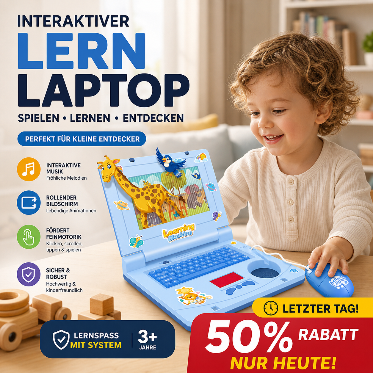 🎉 Sonderangebot heute! 🌈 Elektronischer Kinder-Laptop