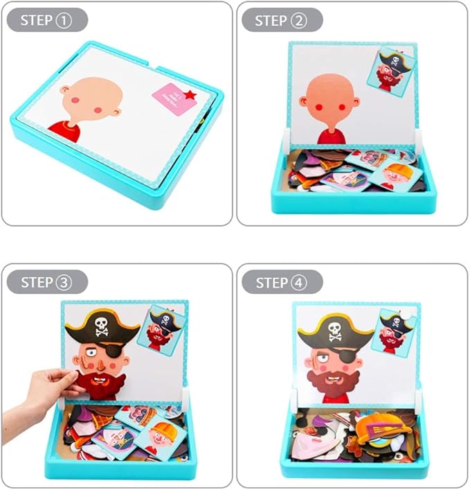 🎨Magnetisches Puzzle Gesichter-Anziehspiel Reisespiel Doppelseitiges Vorschulerziehungs-Lernspielzeug für Kinder