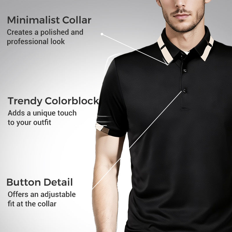 🔥Today 50% Off🔥Men's Stretch Ice Silk Short Sleeve Lapel T-shirt