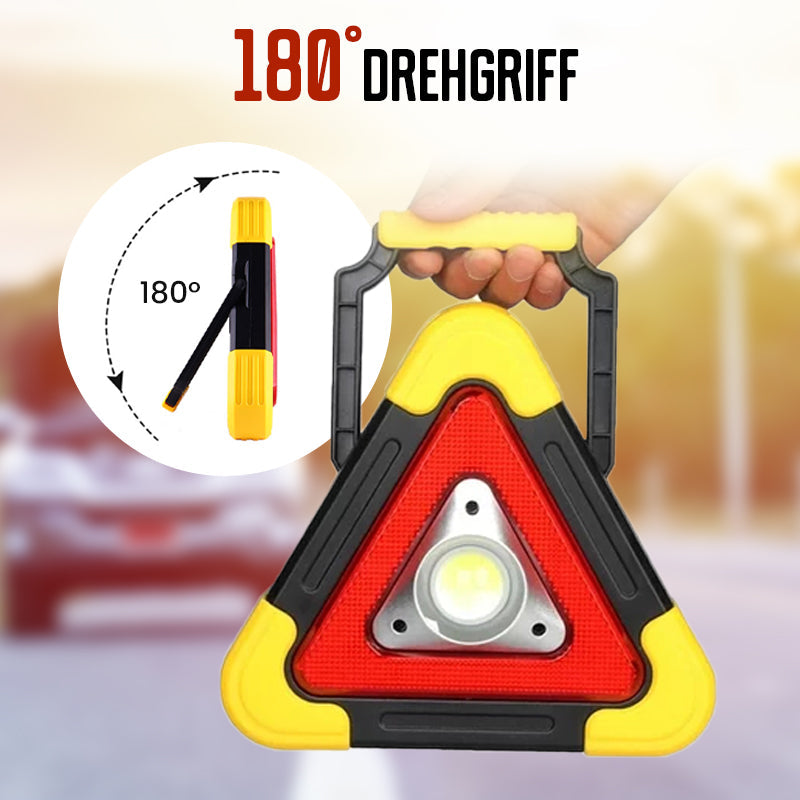 2-in-1 Solar-Warndreieck-Leuchten für den Notfall | Ideal für Winter-Nacht-Pannen | Sicheres Parking bei Pannen