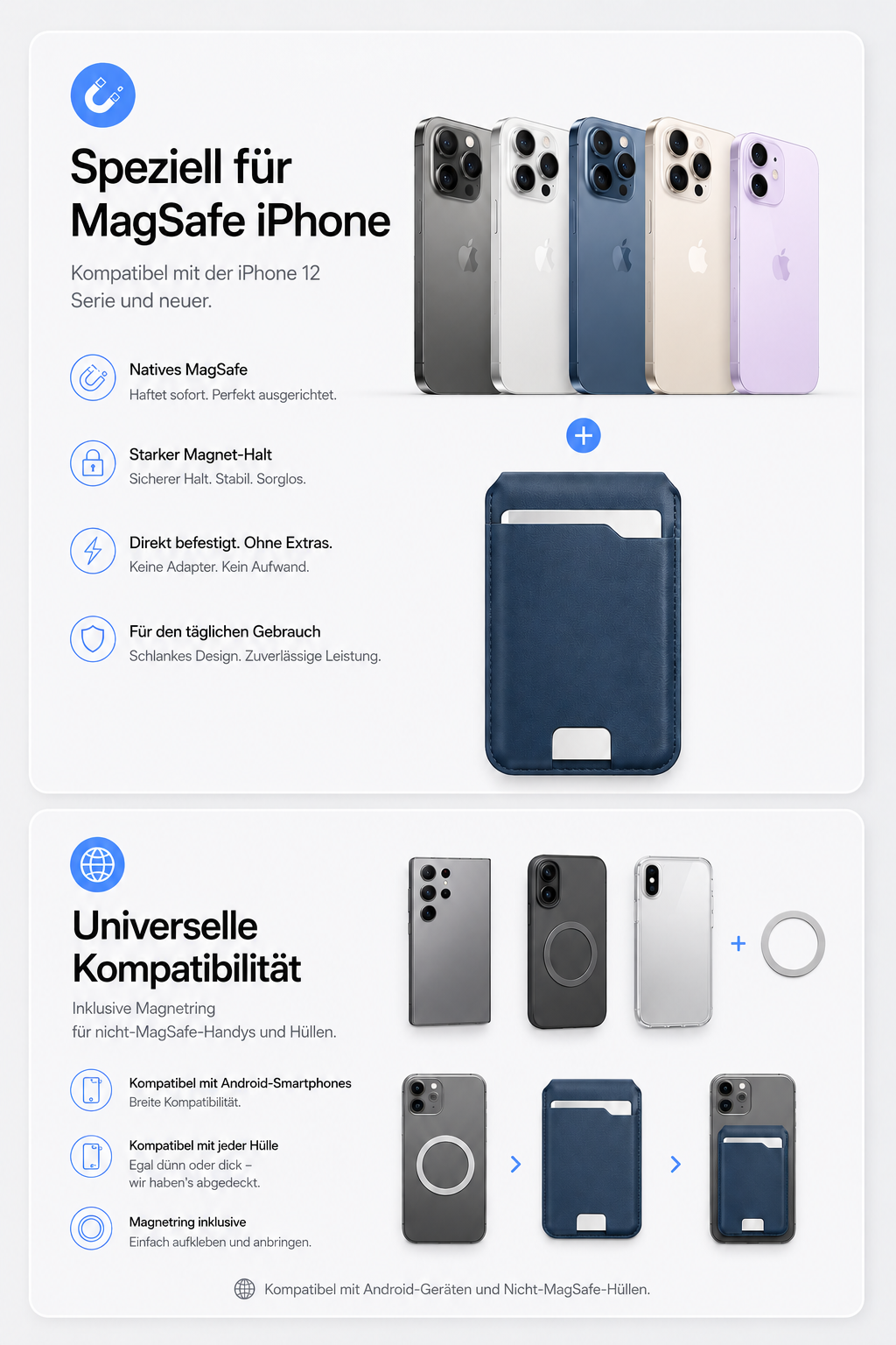 🌞Frühlingserwachen: 50% Rabatt!🔥Smartes MagSafe Portemonnaie aus echtem Nappaleder – mit Apple Find My™ & Google Find Hub™, RFID-Schutz und kabellosem Laden