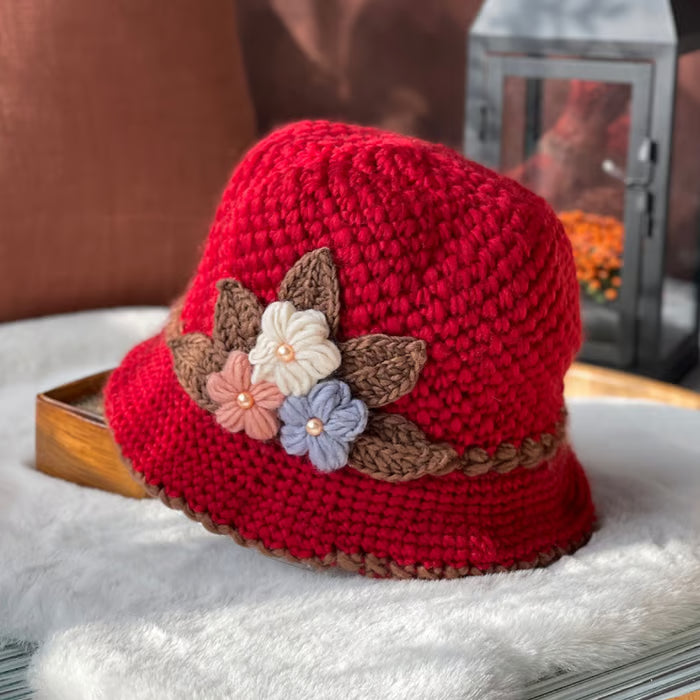🎄Handgefertigte gestrickte Wollmütze