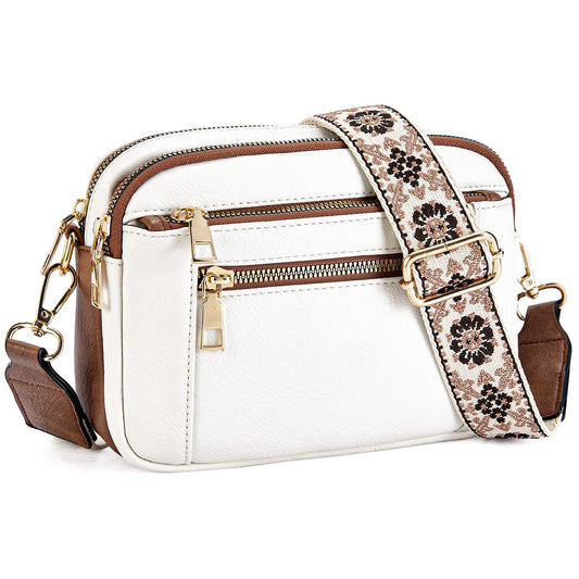 🎁Limited Sale 50% OFF👜Handmade Leather Crossbody with Colorful Straps.