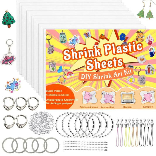 DIY Shrinky Dinks Schlüsselanhänger-Set,Kinderkunstaktivitäten und Partygeschenke
