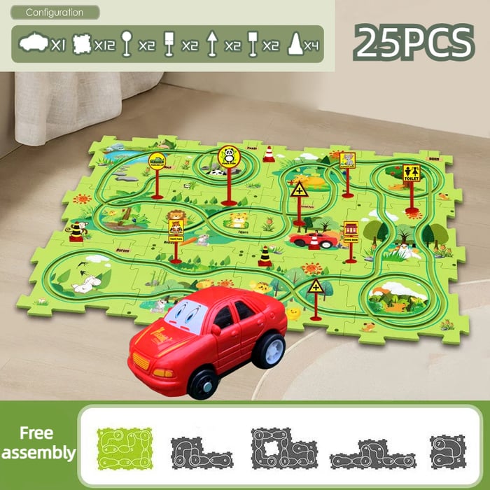 🔥Solange der Vorrat reicht 40 % Rabatt!🧩Kinder Lernspielzeug Puzzle-Autobahn-Spielset🧩