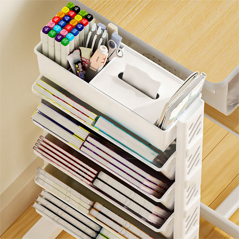 📚 50% RABATT! 🛒 Mobiles Bücherregal – 5/6 Ebenen & auf Rollen ✨
