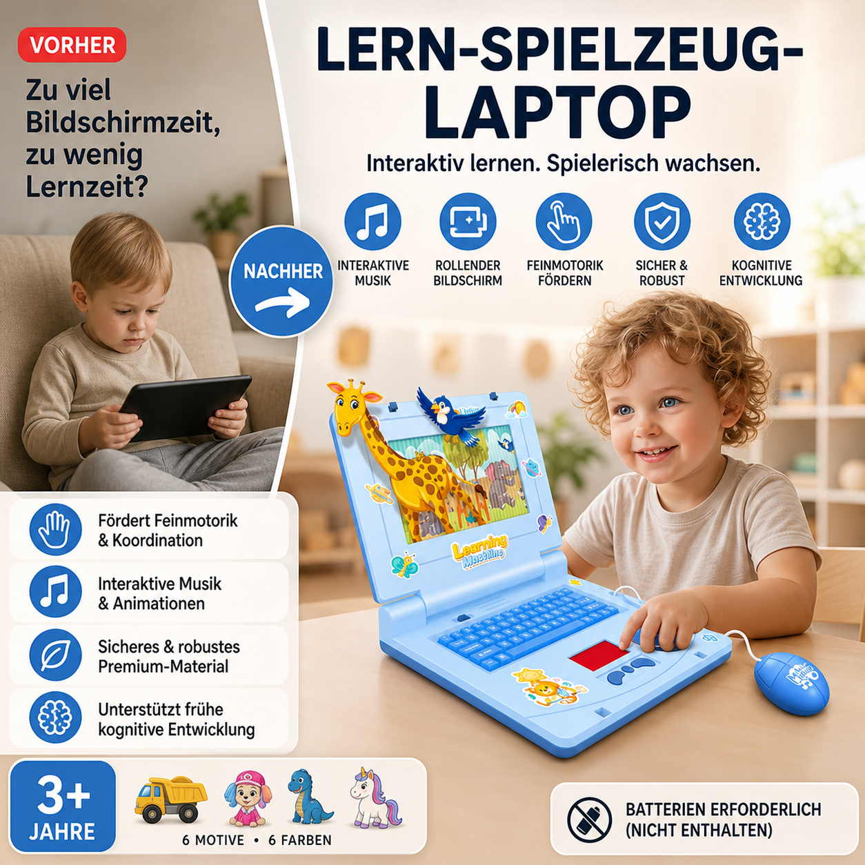 🎉 Sonderangebot heute! 🌈 Elektronischer Kinder-Laptop