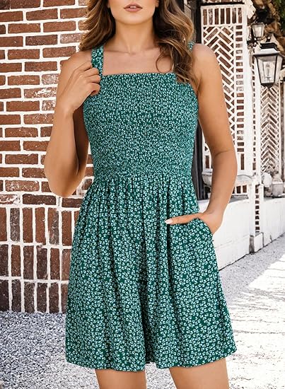 🌞Sommer-Hot-Sale - 50% Rabatt💃Sommer-Overall ärmellos mit Smock-Optik – Bequem & lässig