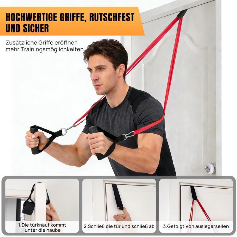 🏋️ 50% RABATT! 💪 Fitnessband-Set – 5 Stufen, Anker & Griffe – Ideal für Yoga & Kraft ✨