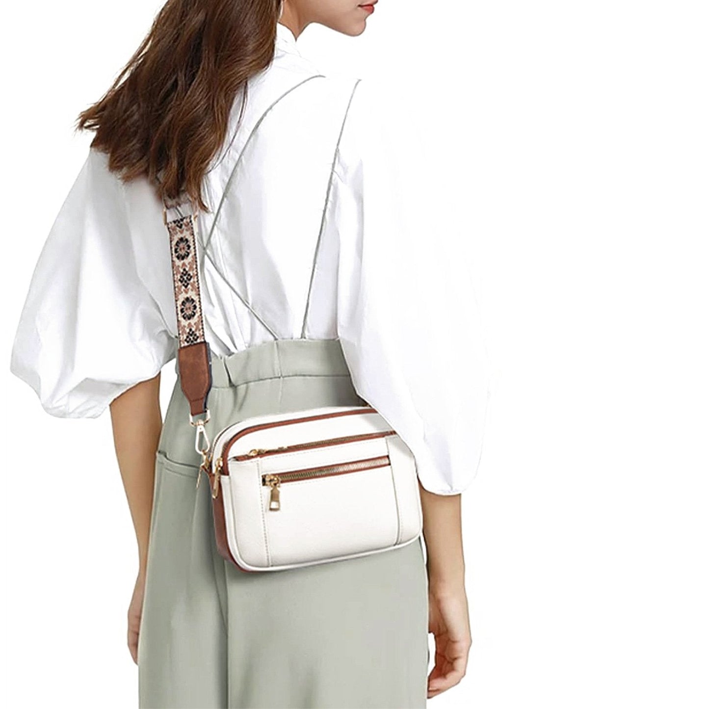 🎁Limited Sale 50% OFF👜Handmade Leather Crossbody with Colorful Straps.