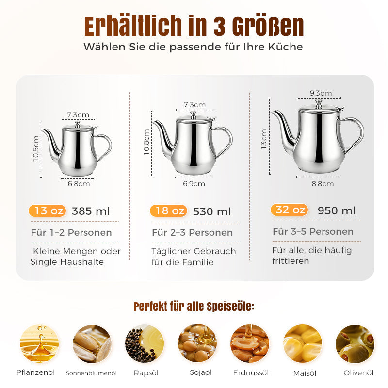 🔥🍳 BEGRENZTE STÜCKZAHL – 50% RABATT! SOLANGE DER VORRAT REICHT! Edelstahl-Ölfiltertopf – Fettfreies Frittieren, sauber & wiederverwendbar – Perfekt für Küche & Camping ✨