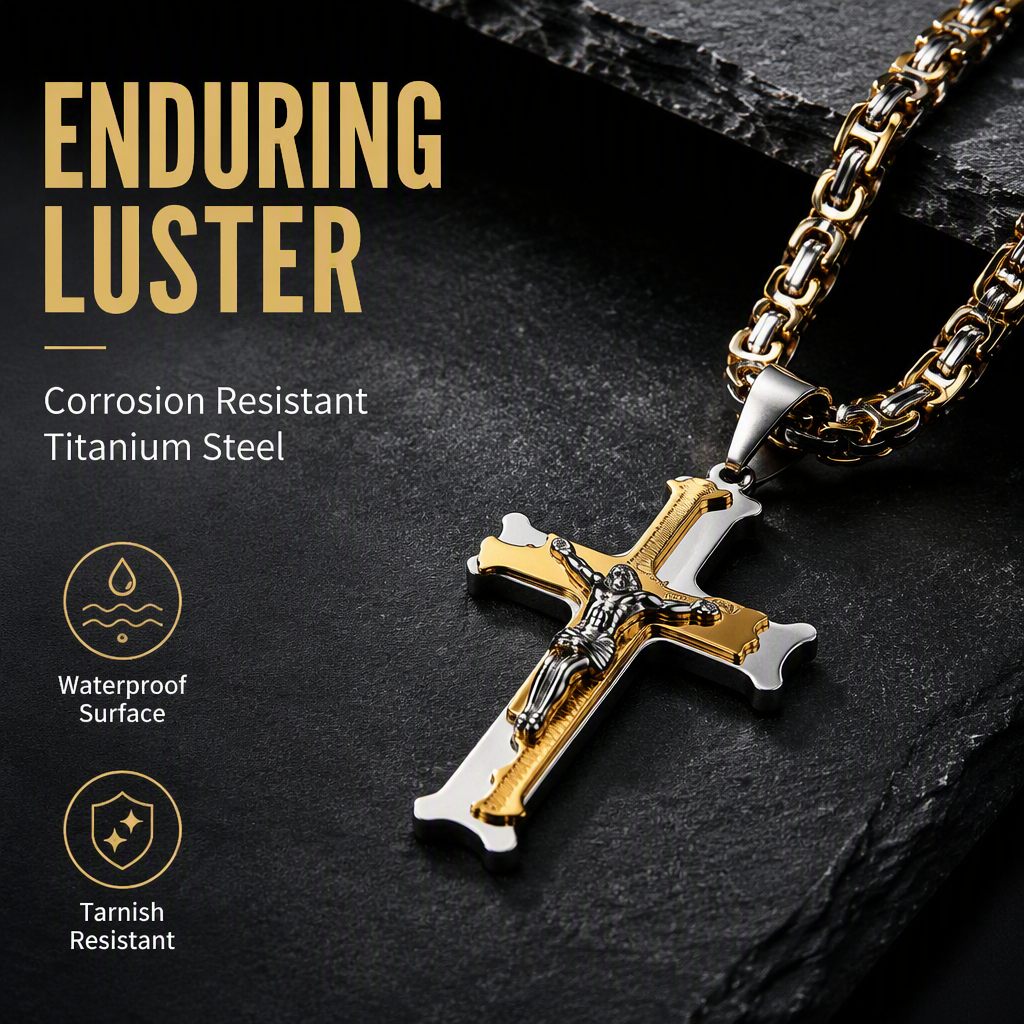 🔥Stainless Steel Crucifix Shaped Jesus Pendant Necklace for Women and Men🎁Best-Selling