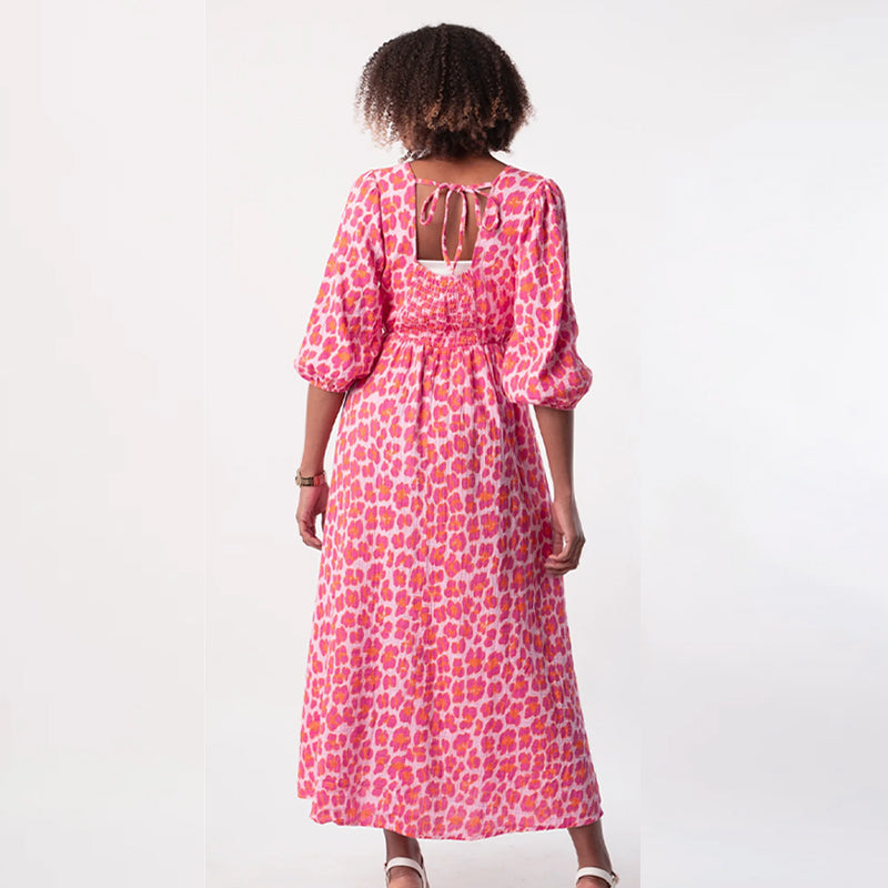 🌞Damenkleid mit V-Ausschnitt und Druck