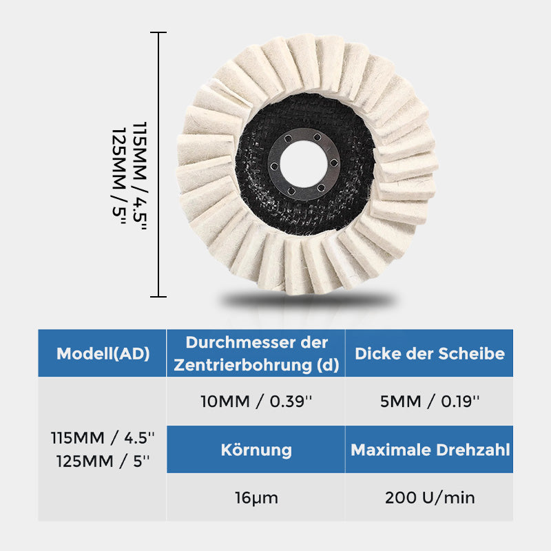 🎁 Befristetes Angebot: 50% Rabatt 🎄✨Wollfilz-Lamellenpolierscheibe