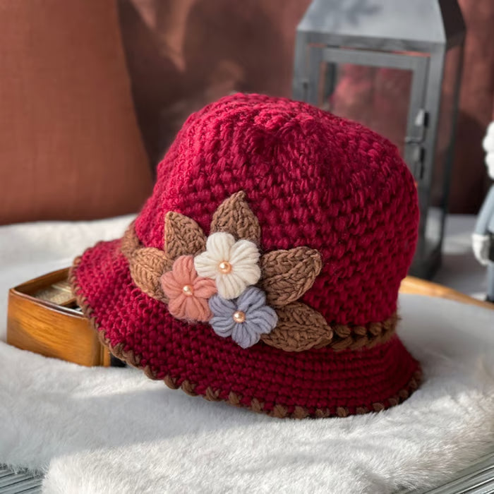 🎄Handgefertigte gestrickte Wollmütze