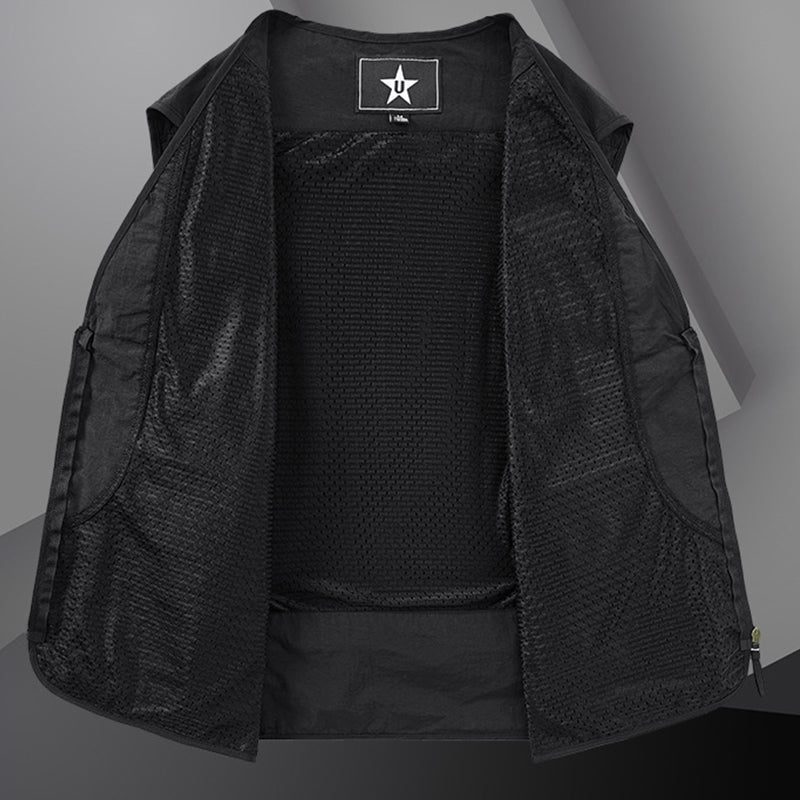 🔥Leichte, atmungsaktive Herren Outdoor Weste mit mehreren Taschen💪