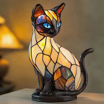 🌈LED-Tischlampe mit farblich abgesetzter Welpenstatue.