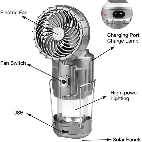 🌞Sommer-Schnäppchen 50% Rabatt🔥Tragbare LED-Camping-Laterne mit Ventilator💡