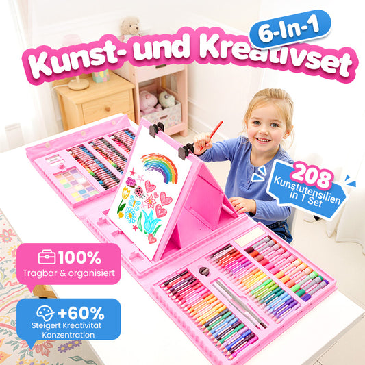 🔥Deluxe 6-in-1 Kreativ-Kunstset 🧑‍🎨 (Ideales Geschenk für Kinder) Jedes Kind ist ein Künstler!