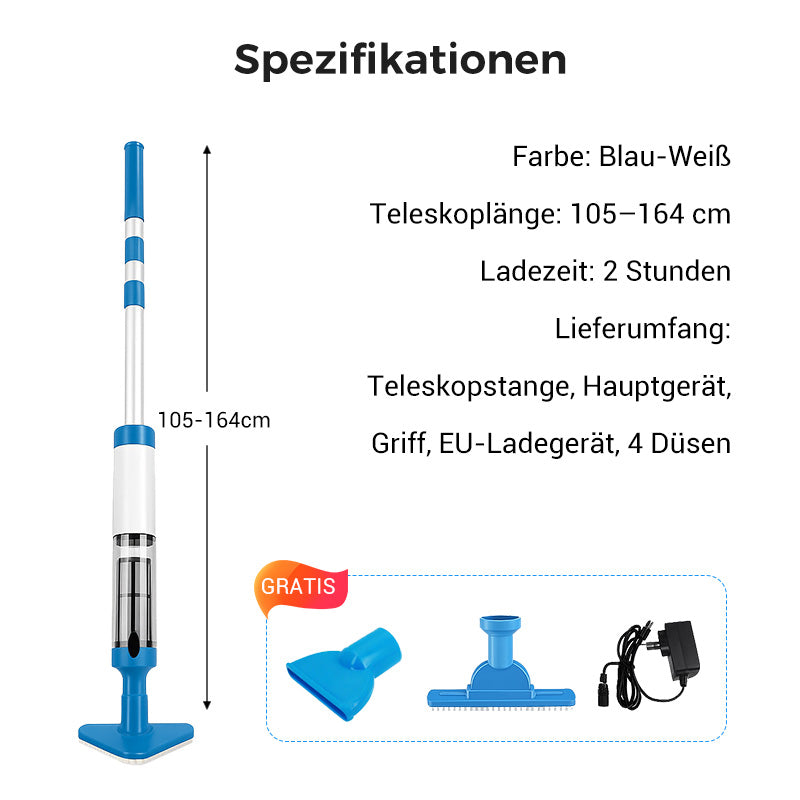 🎁BIS ZU 50 % RABATT⏳ 3-in-1 Kabelloser Wieder - aufladbarer Poolsauger mit Hochleistungs - motor