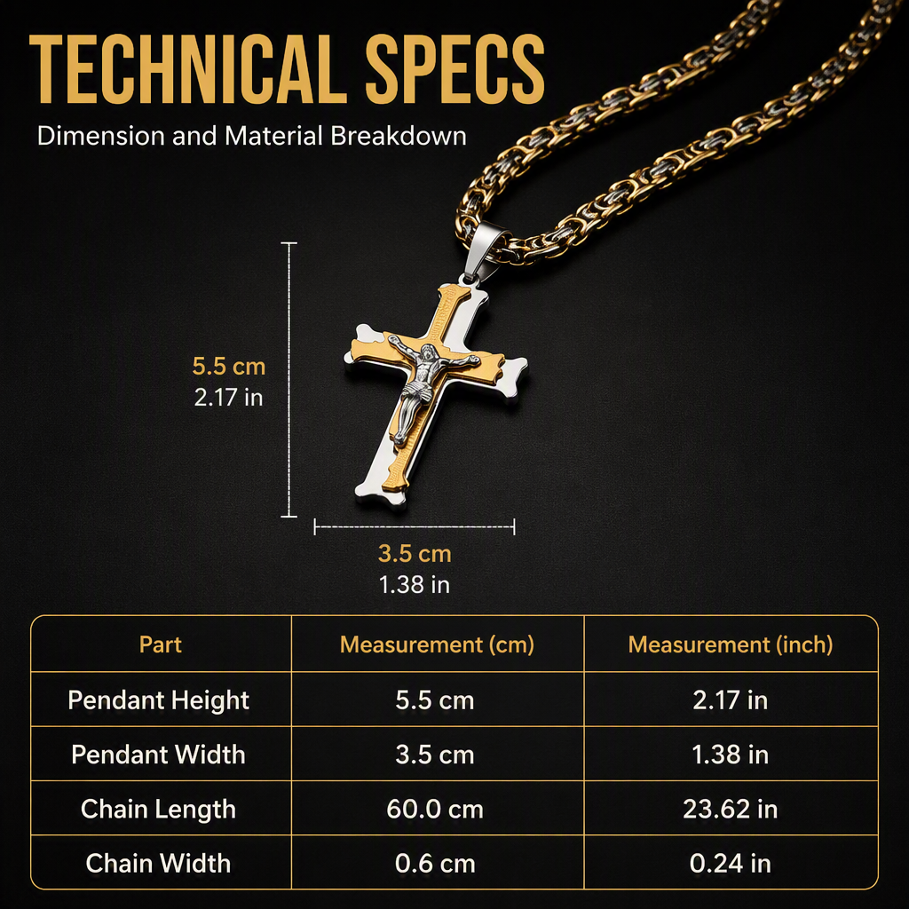 🔥Stainless Steel Crucifix Shaped Jesus Pendant Necklace for Women and Men🎁Best-Selling