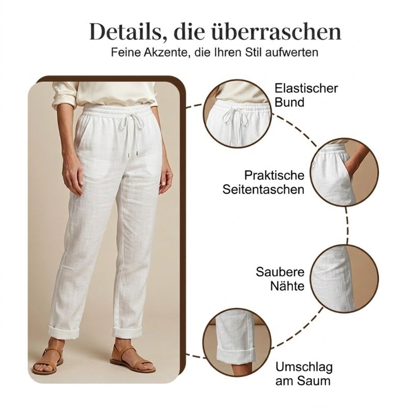 👖 50% RABATT! 🌿 Damenhose aus Baumwolle & Leinen mit Elastischem Bund – Bequem, Atmungsaktiv & Lässiger Look 🥰