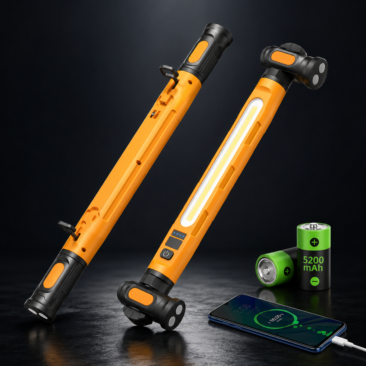 Wiederaufladbare LED-Arbeitsleuchte – 3000 LM, tragbare Werkstattleuchte mit Magnetbefestigung, 360°-Drehbarkeit und Powerbank-Funktion 🔦
