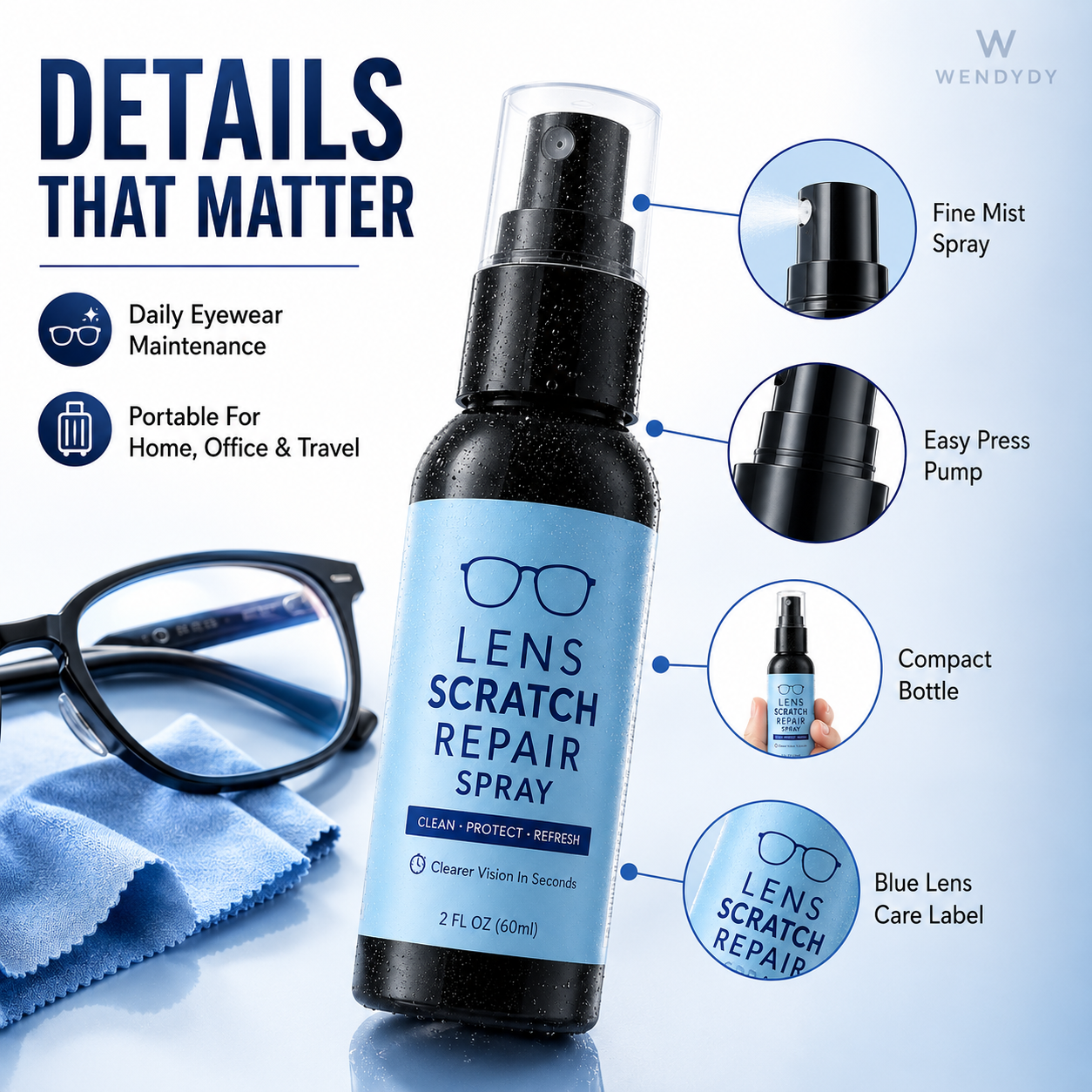 ✨ Brillen-Kratzer-Reparaturspray: Nano-Formel für klare Sicht | 50% Rabatt + 2+1 gratis