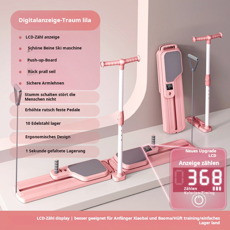 Tavola multifunzione per allenamento addominale pieghevole Pilates-Reformer con ginocchio Timer & Resistance Bands für zu Home Allenamento addominale schiena spalle gambe