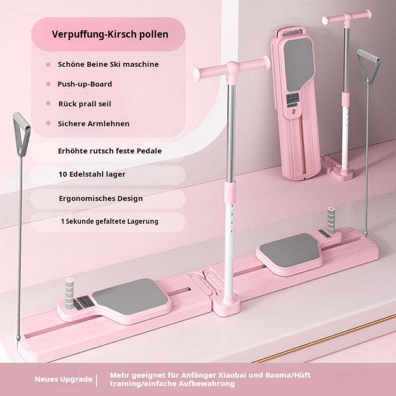 Tavola multifunzione per allenamento addominale pieghevole Pilates-Reformer con ginocchio Timer & Resistance Bands für zu Home Allenamento addominale schiena spalle gambe