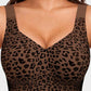 Damen Bügelfreier BH mit Leopardenmuster – 3D-Halt, Memory-Foam & Formgebung | M–5XL