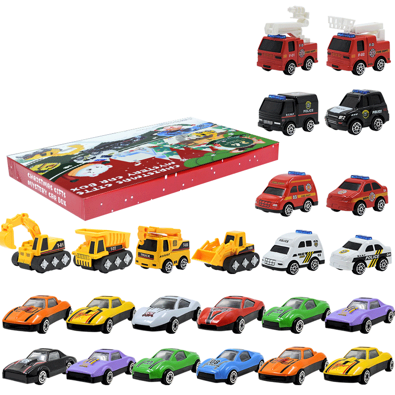 🔥Solange der Vorrat reicht 50 % Rabatt!🚗Adventskalender für Jungen: Spielzeugsets mit Baumaschinen aus Metalllegierung