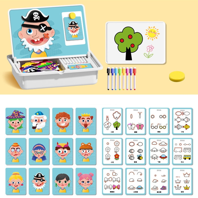 🎨Magnetisches Puzzle Gesichter-Anziehspiel Reisespiel Doppelseitiges Vorschulerziehungs-Lernspielzeug für Kinder