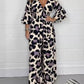 🔥🍃Jumpsuit mit V-Ausschnitt und Leopardenmuster