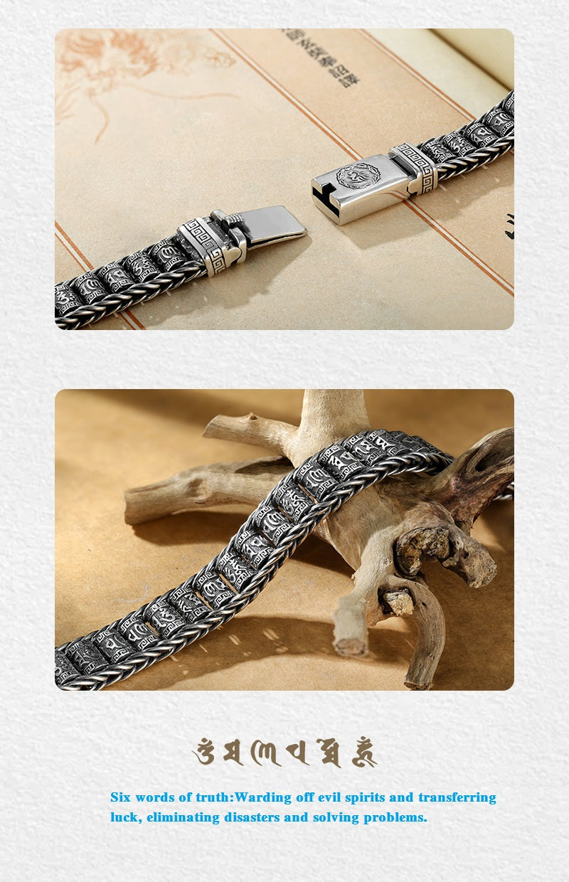 💎 50 % RABATT! 💎 Tibetisches Gebetsmühlen-Armband – 925er Sterlingsilber, Glücksbringer & Valentinstagsgeschenk