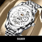 Aus Japan importierte Uhren🔥Wasserdichte römische skelettierte mechanische Herrenuhr