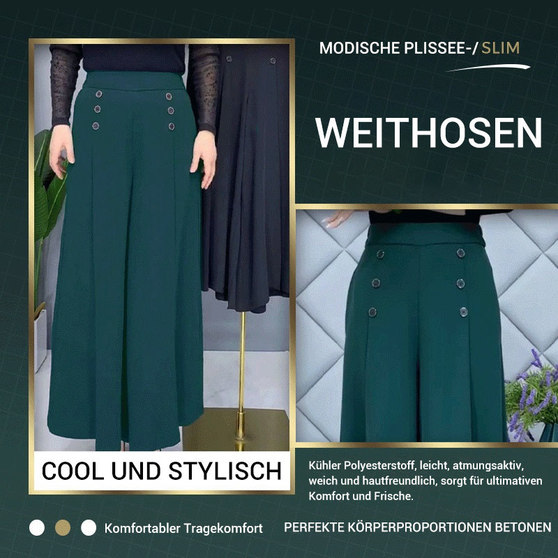👖 【Heißer Verkauf】 Falten -Weitbeinhosen