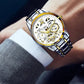 Aus Japan importierte Uhren🔥Wasserdichte römische skelettierte mechanische Herrenuhr